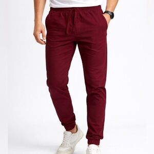 Men's Burgundy Jogger Pants NWT